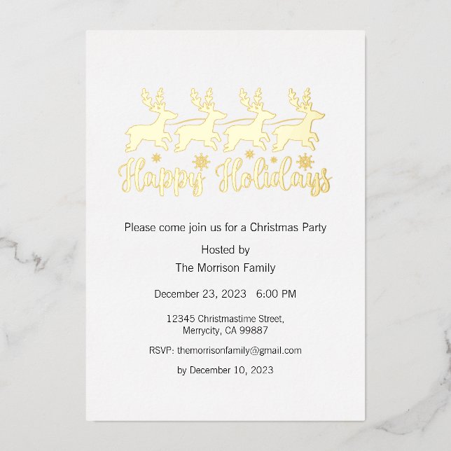 Invitación a Fiesta de Relieve metalizado de vacac (Anverso)