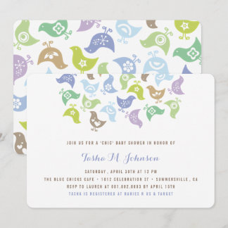 Invitación a fiesta de Retro Chicks Boy Baby Showe