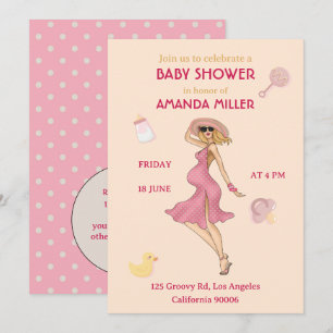 Invitación a fiesta de Retro Mom Blonde 2 Baby Sho