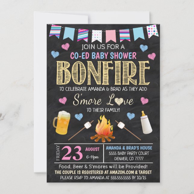 Invitación a fiesta de Revelación de Género (Anverso)