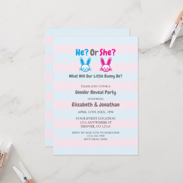 Invitación a fiesta de revelación de género en Sem (Anverso/Reverso In Situ)