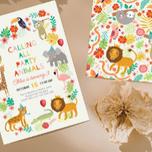 Invitación a Fiesta de Safari Birthfay, Fiesta de 