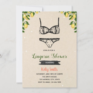 Invitación a fiesta de shower de ropa interior y l