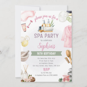 Invitación a Fiesta de Spa, Relajante y Natural