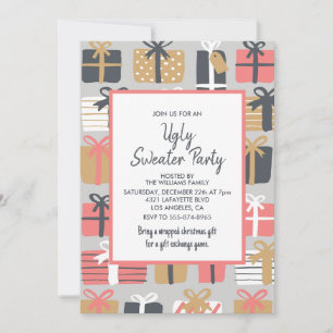 Invitación a fiesta de suéteres feos Regalos lindo