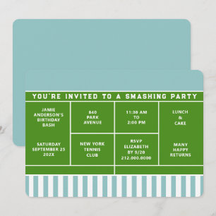 Invitación a Fiesta de Tenis