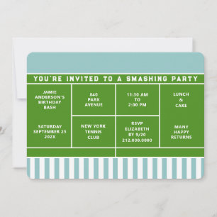 Invitación a Fiesta de Tenis