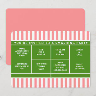 Invitación a Fiesta de Tenis