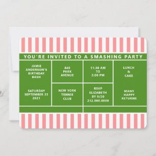 Invitación a Fiesta de Tenis