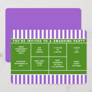 Invitación a fiesta de tenis