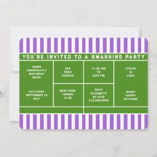 Invitación a fiesta de tenis