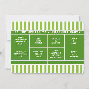 Invitación a Fiesta de Tenis