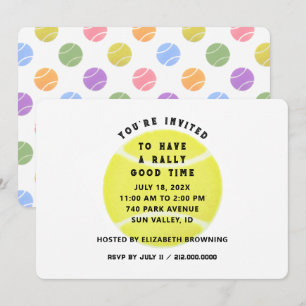 Invitación a fiesta de tenis