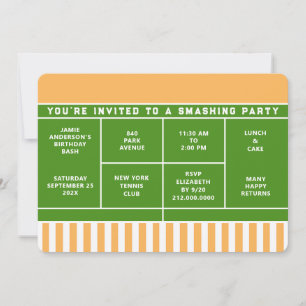 Invitación a Fiesta de Tenis