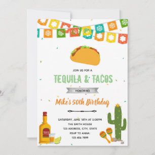 invitación a fiesta de tequila y tacos