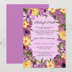 Invitación a Fiesta de troncos de colegio morado a