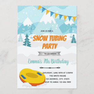 invitación a fiesta de tubing de invierno