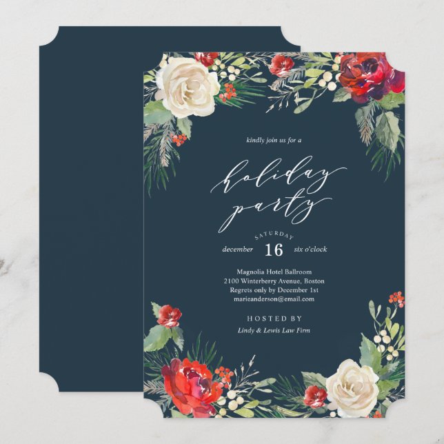 Invitación a fiesta de vacaciones en el jardín de  (Anverso / Reverso)