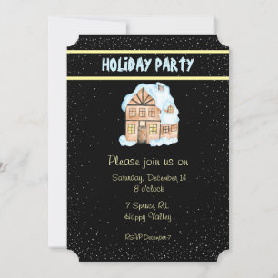 Invitación a fiesta de vacaciones en la casa de la
