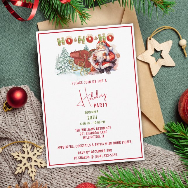 Invitación a fiesta de vacaciones en Santa Ho-Ho-H (Subido por el creador)