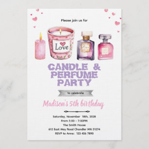 invitación a fiesta de velas y perfumes