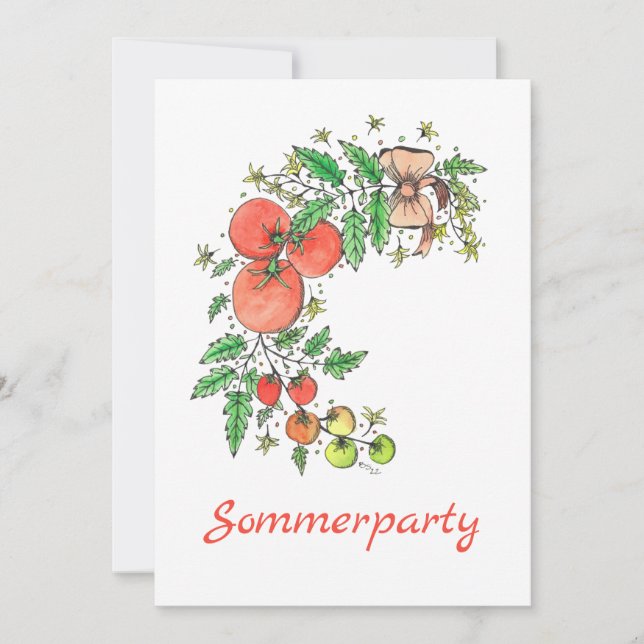 Invitación a fiesta de verano (Anverso)