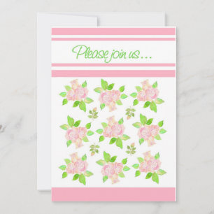 Invitación a fiesta de verano con rosas rosadas vi