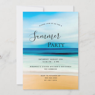 Invitación a fiesta de verano en la playa junto al