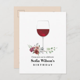 invitación a fiesta de vino adulto 