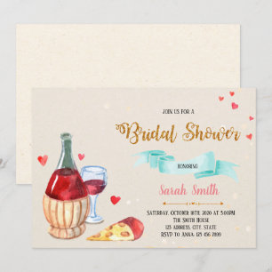 invitación a fiesta de vino y queso