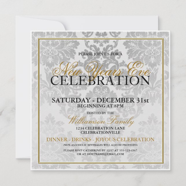 Invitación a fiesta de vísperas de Año Nuevo (Anverso)