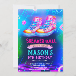 invitación a fiesta de zapatillas Neon Glow