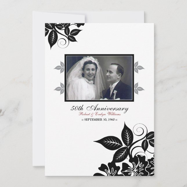 Invitación a Fiesta del aniversario de Flores (neg (Anverso)