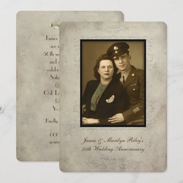 Invitación a Fiesta del aniversario de la boda de  (Anverso / Reverso)