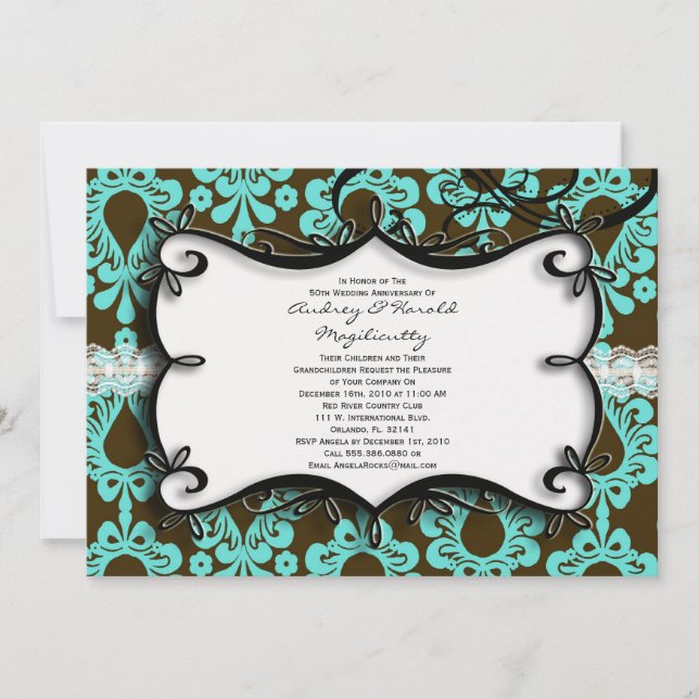 Invitación a Fiesta del aniversario del matrimonio (Anverso)