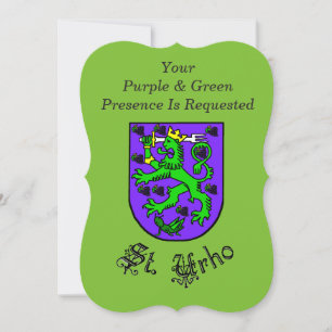 Invitación a fiesta del Día de San Urho con escudo