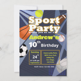 Invitación a fiesta deportiva - fiesta de cumpleañ