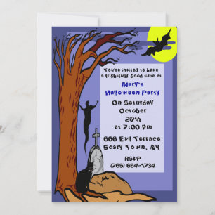 Invitación a fiesta en cementerio embrujado
