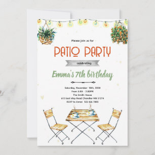 Invitación a fiesta en el patio