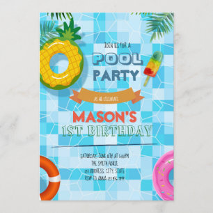 Invitación a fiesta en la piscina