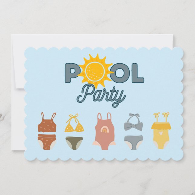 Invitación a Fiesta en la Piscina (Anverso)