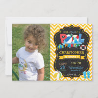 Invitación a Fiesta en la Piscina Amarillo Splash 