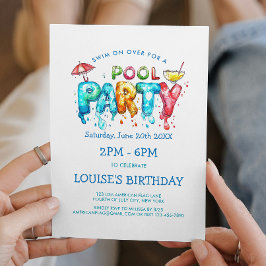 Invitación a Fiesta en la Piscina con Estilo de Gr