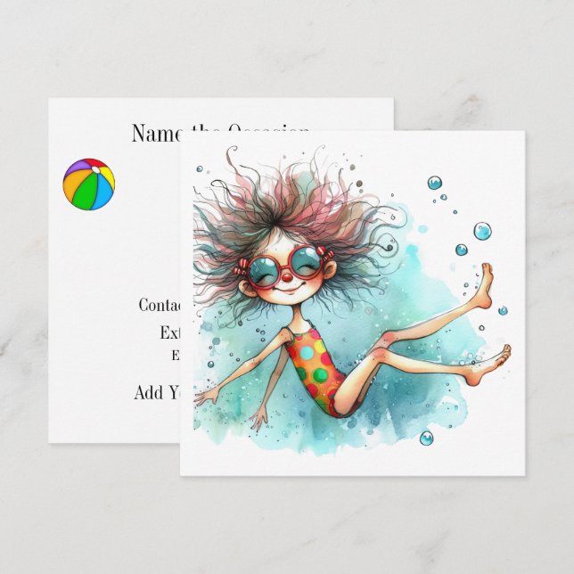 Invitación a Fiesta en la Piscina, etc. (Anverso / Reverso)