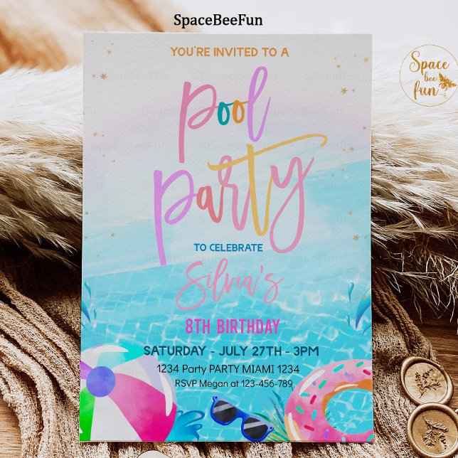 Invitación a Fiesta en la Piscina Fiesta Tropical  (Subido por el creador)