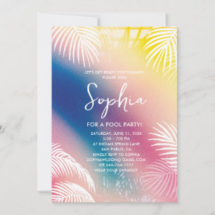 Invitación a Fiesta en la Piscina Verano Tropical