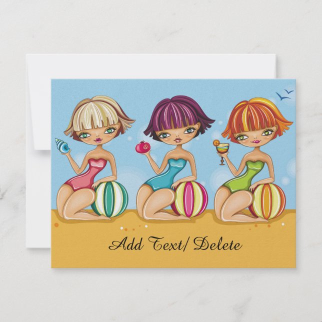 Invitación a fiesta en la playa (Anverso)