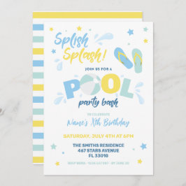 Invitación a Fiesta en Piscina Azul