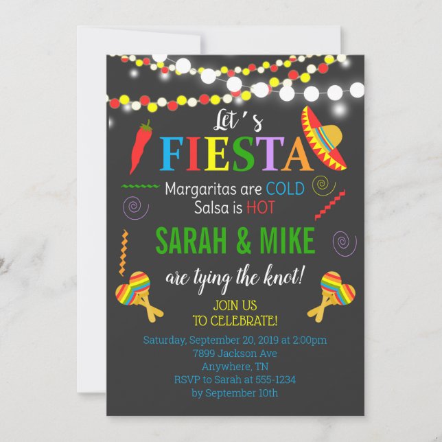 Invitación a Fiesta Engagement Party (Anverso)