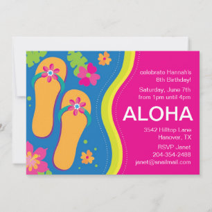 Invitación a fiesta hawaiana Luau